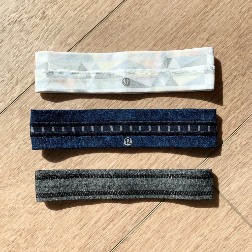 SET OF 3! Lululemon Athletica Headband Set Silicone Grip